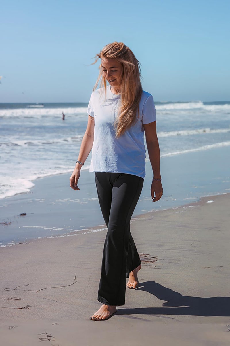 Yogipace Petite Women's Bootcut Yoga Pants with Back Pockets,Flare Travel Lounge Pant,27",Navy,Size S - Image 5